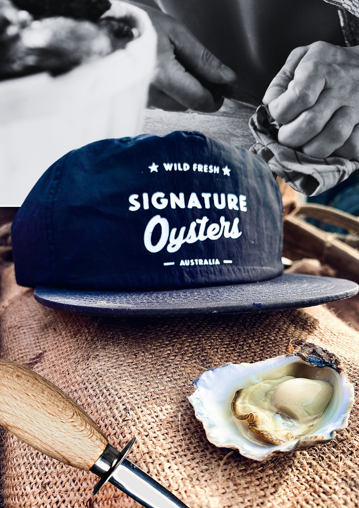 Signature Oysters Surf Hat Black